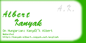 albert kanyak business card